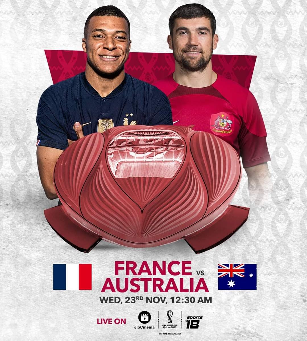 Sports 18 Live Telecast Schedule France Vs Australia On 23 November